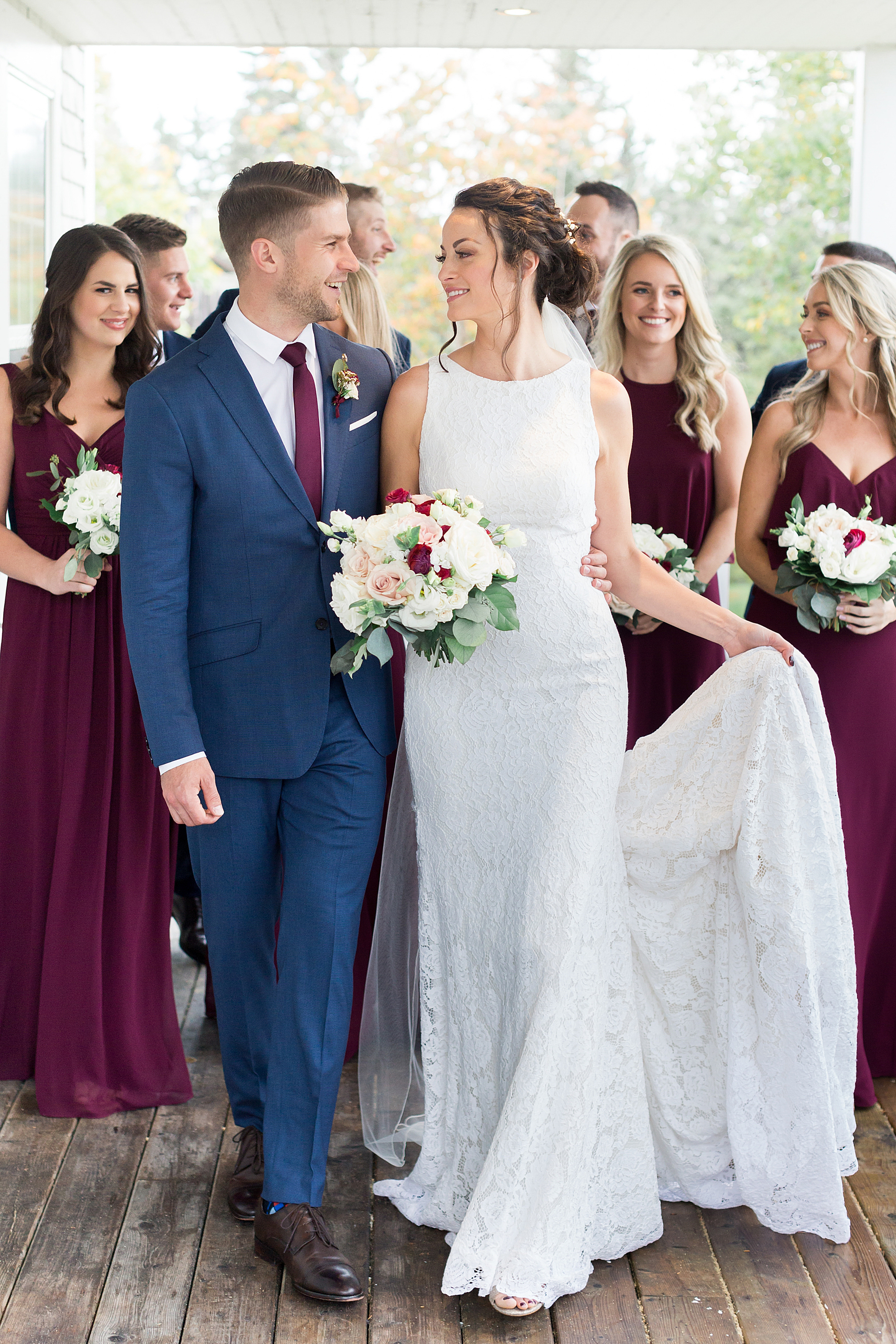 Burgundy Fall Wedding at Oceanstone Seaside Resort