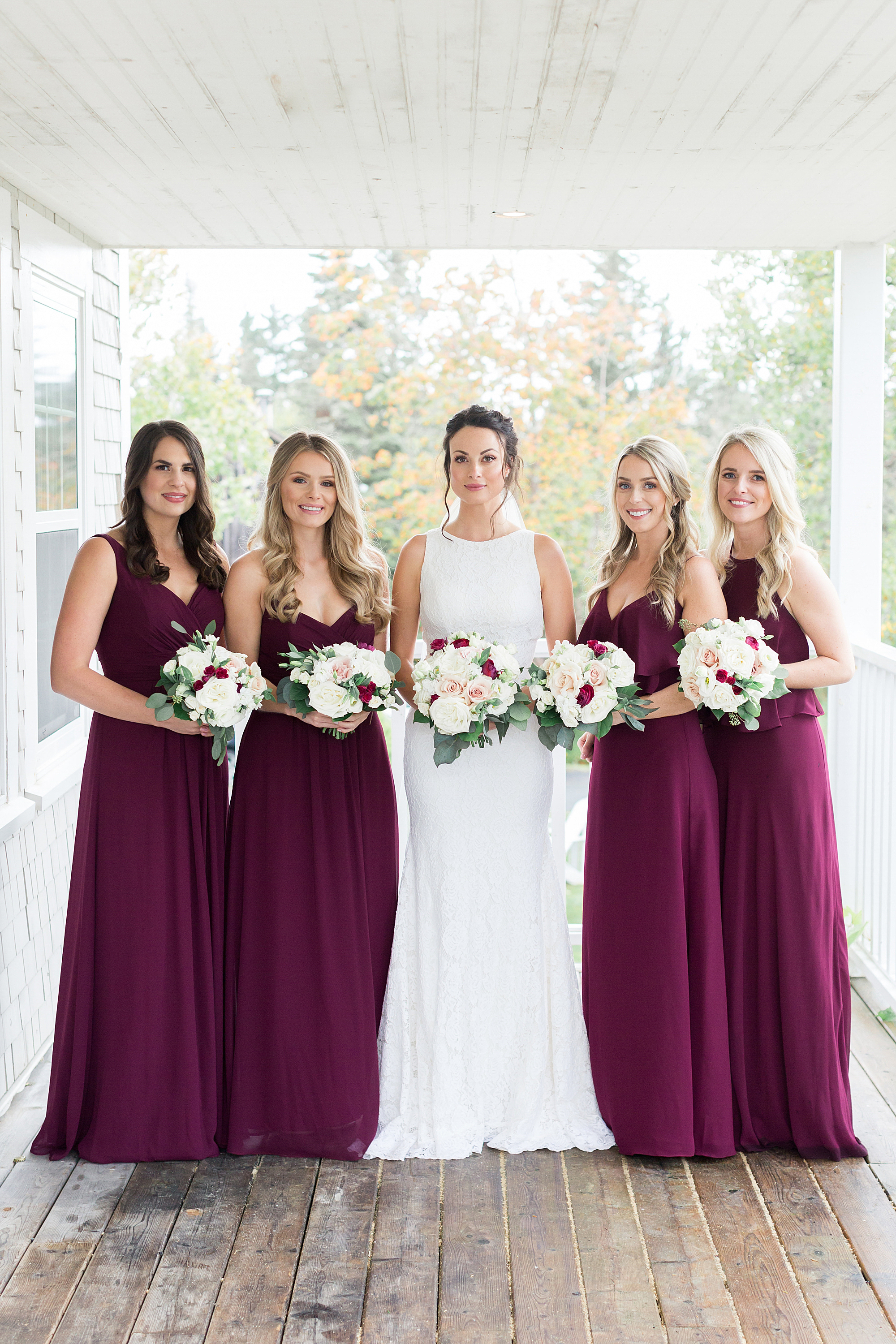 Burgundy Fall Wedding at Oceanstone Seaside Resort